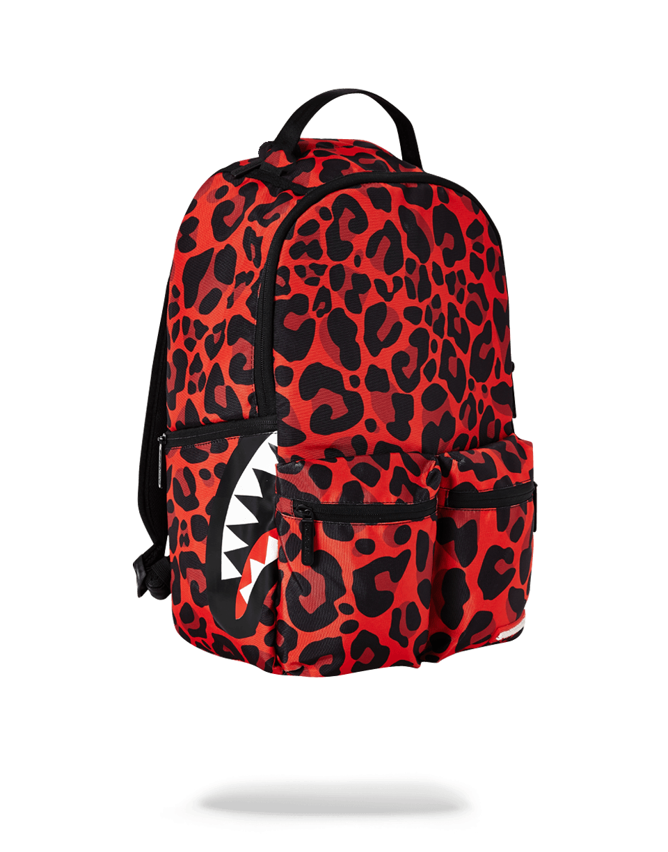 SPRAYGROUND RED LEOPARD DOUBLE CARGO