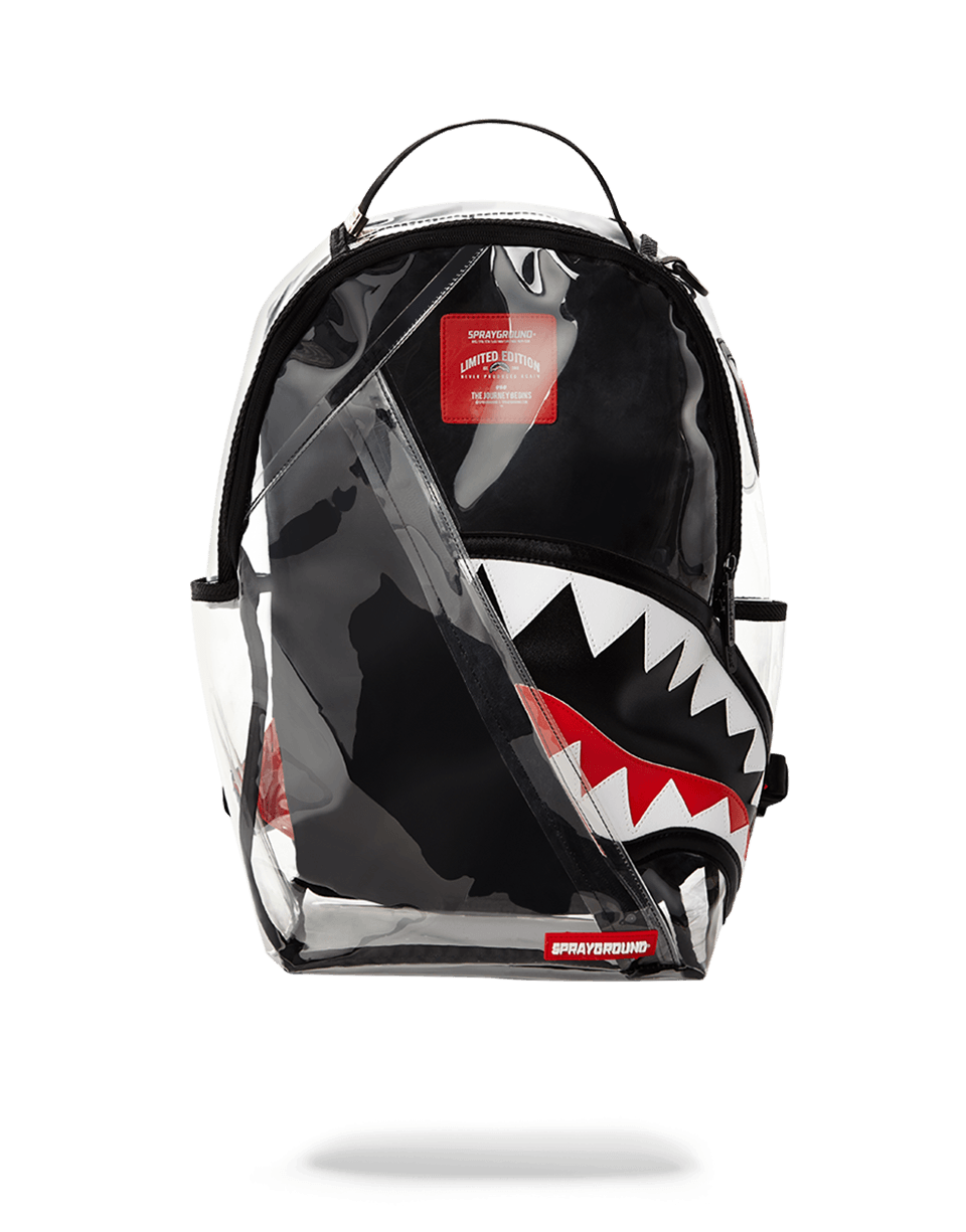 SPRAYGROUND ANGLED 20/20 VISION SHARK CLEAR BACKPACK