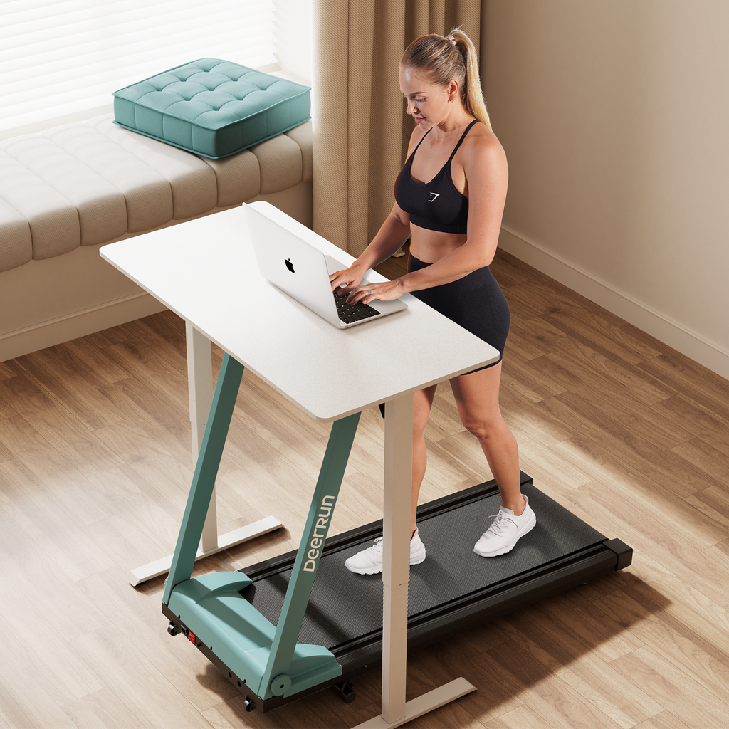 DeerRun All-New 2026 A1 Pro Move+ 6% Incline Foldable Treadmill——Upgraded Chip & NFC Support | 350 lbs, 10 mph Mint Green