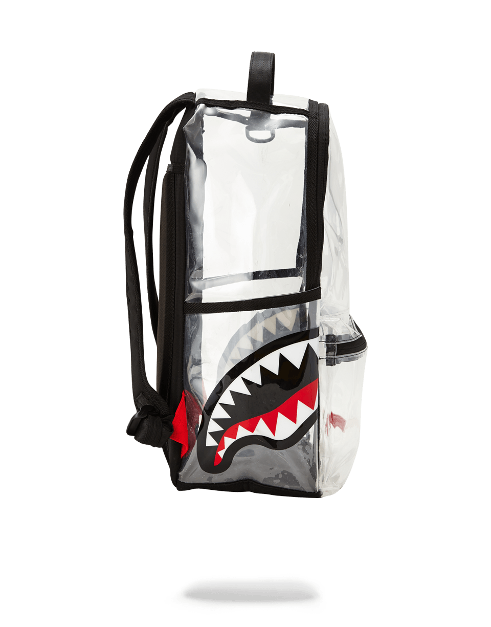 SPRAYGROUND 20/20 VISION DOUBLE CARGO SIDE SHARK CLEAR BACKPACK