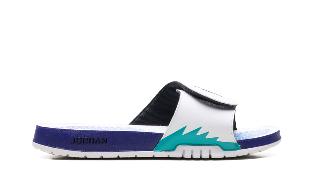 Jordan Hydro 5 Retro Slide "White New Emerald Grape Ice Black" 555501 103