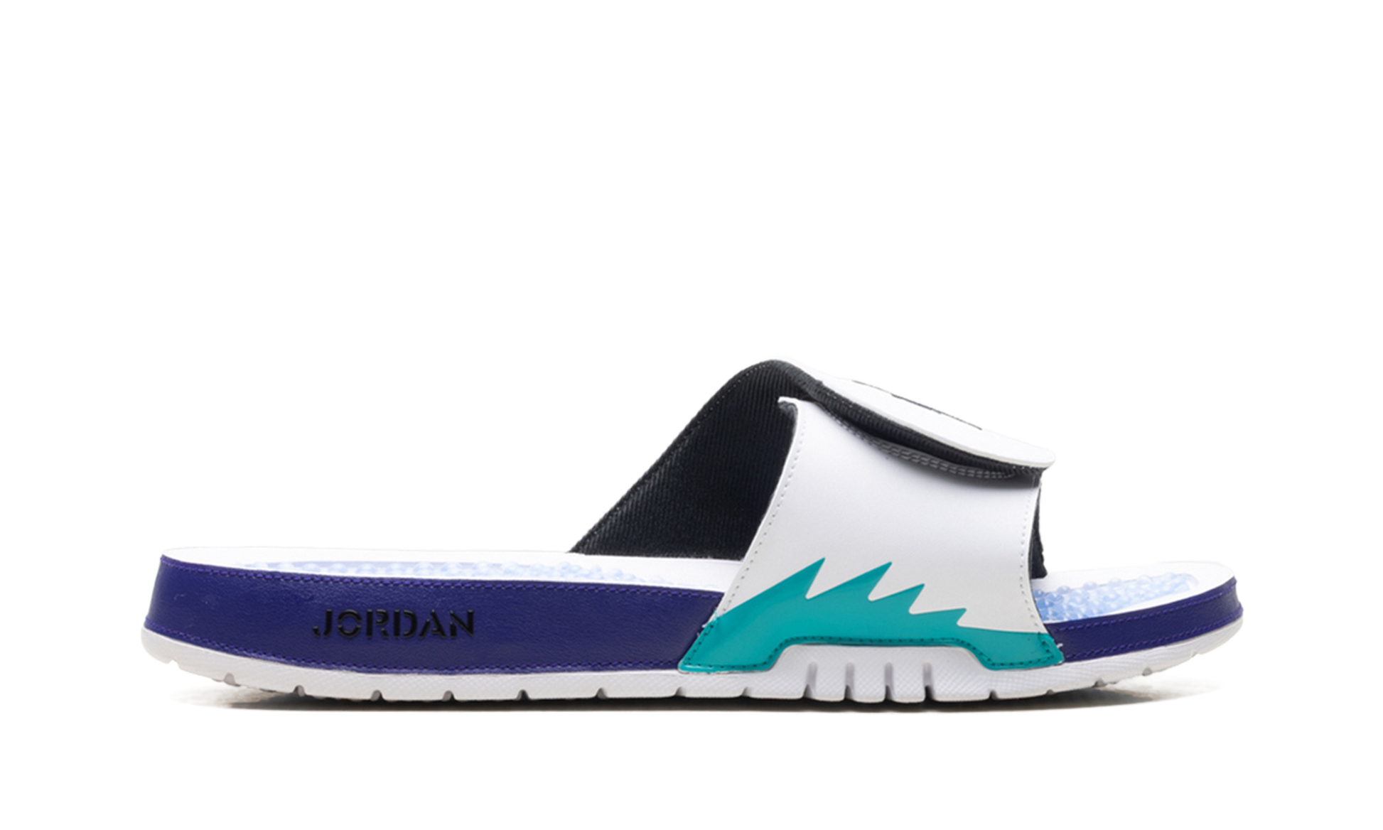 Jordan Hydro 5 Retro Slide "White New Emerald Grape Ice Black" 555501 103