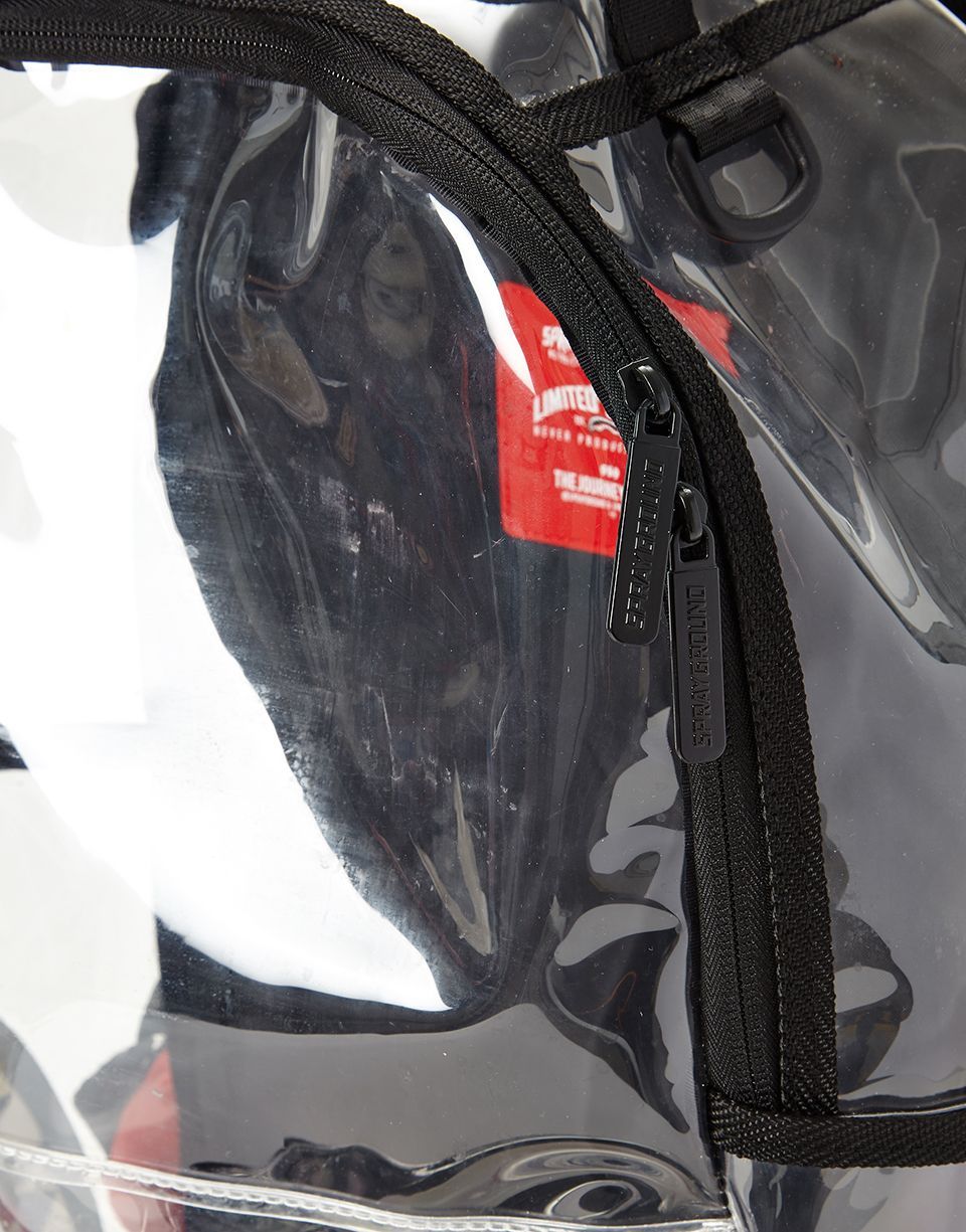 SPRAYGROUND 20/20 VISION DOUBLE CARGO SIDE SHARK CLEAR BACKPACK