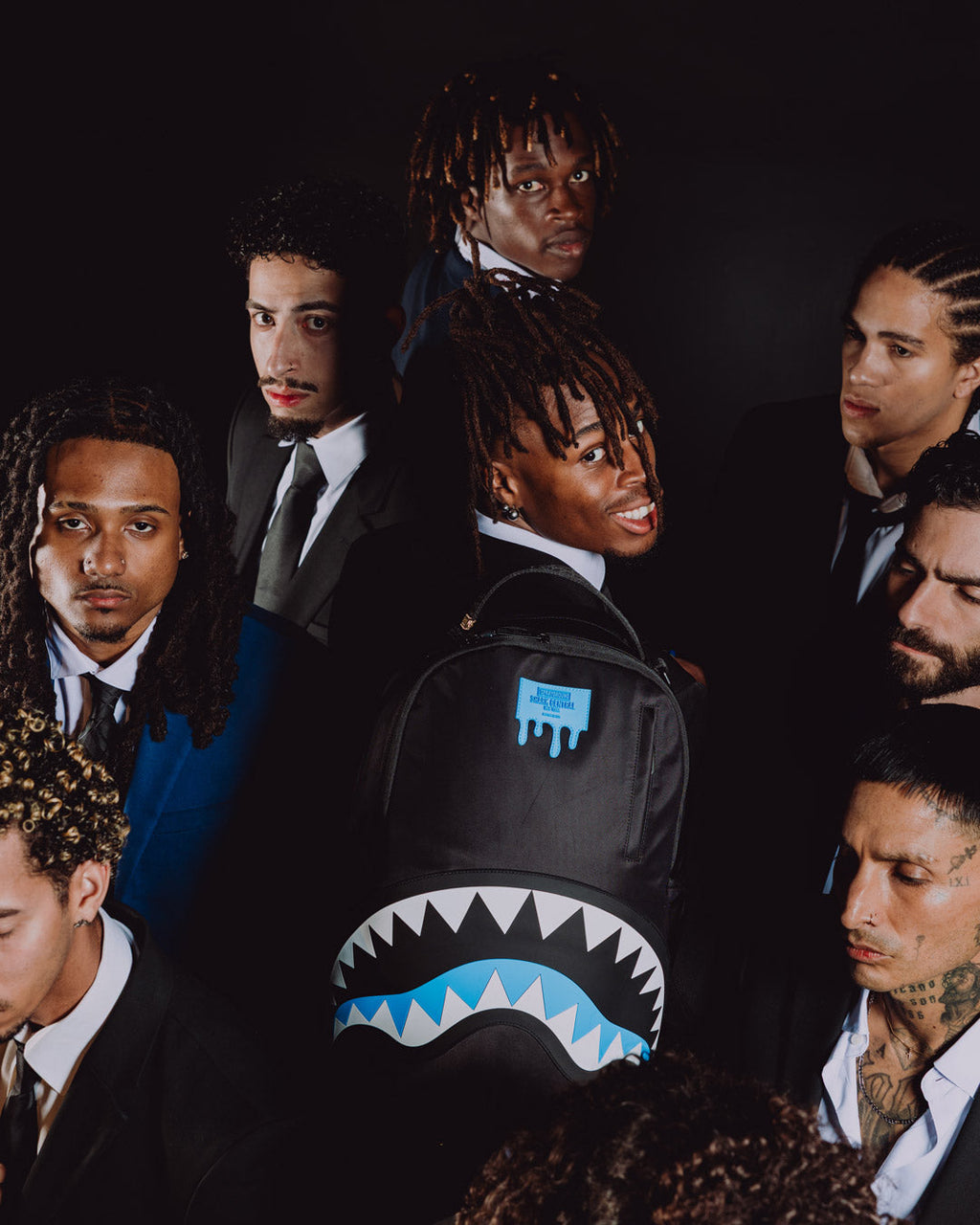 SPRAYGROUND SHARK CENTRAL PASSPORT (BLUE) BACKPACK