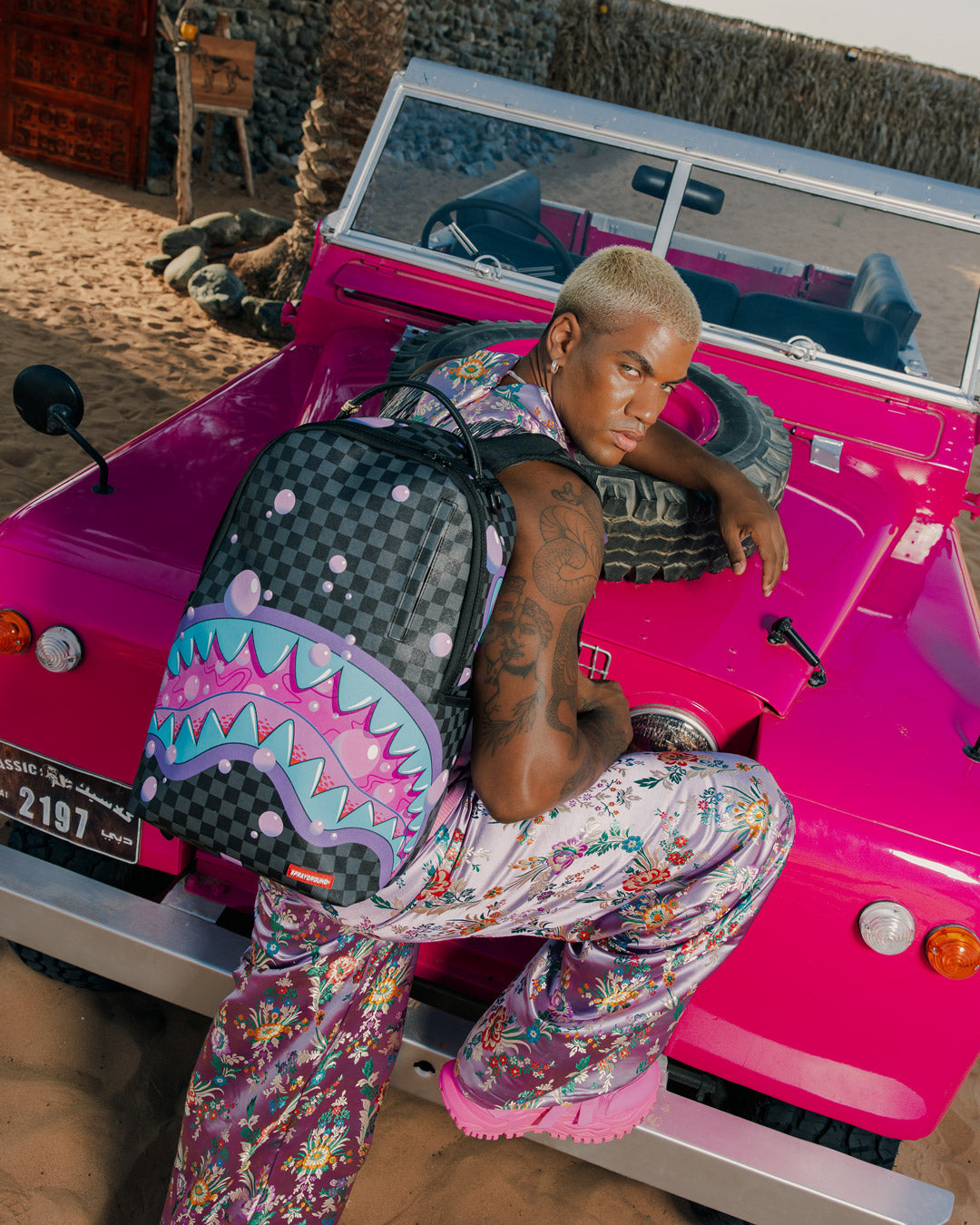 SPRAYGROUND PURPLE SLIME SHARK BACKPACK