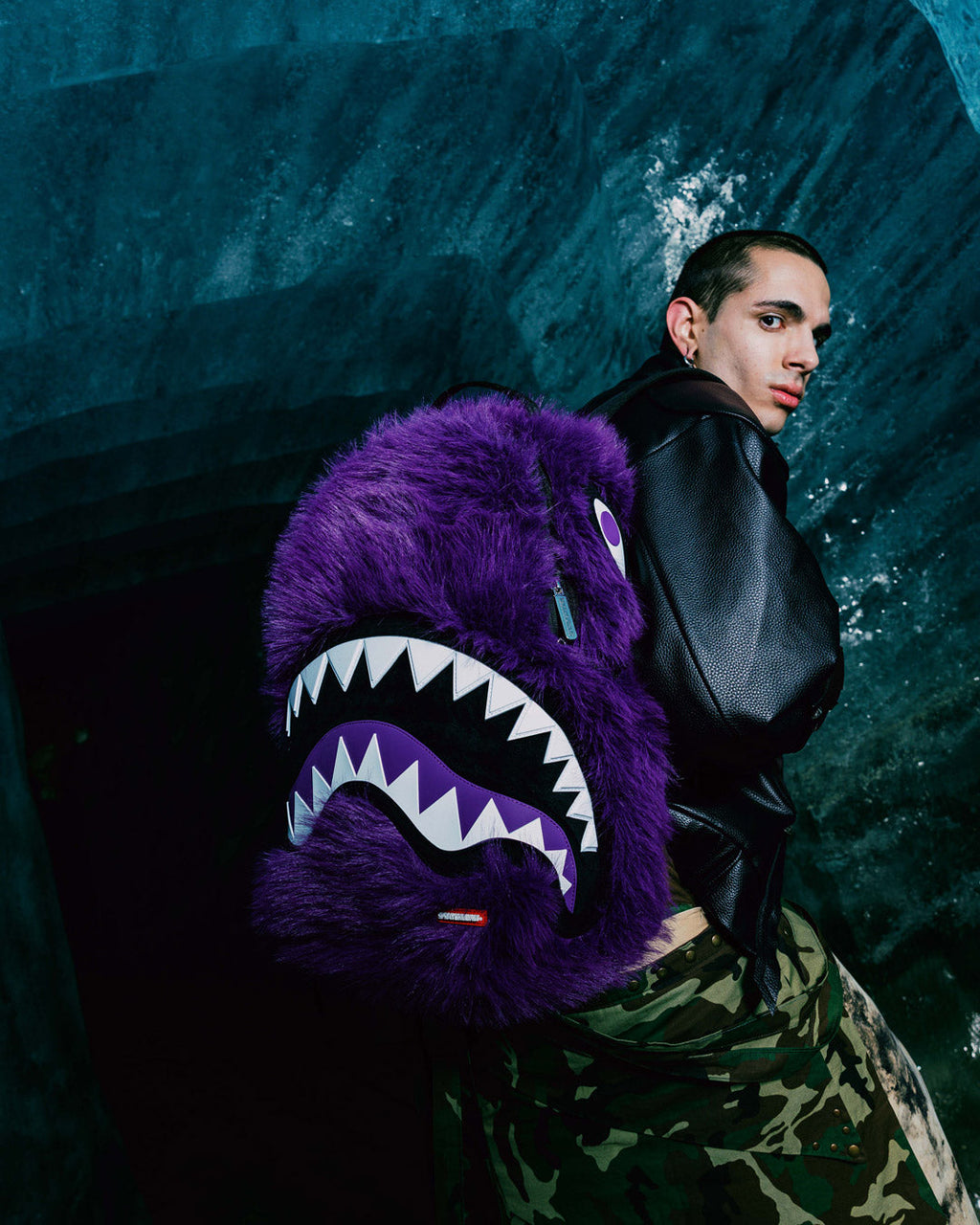 SPRAYGROUND FURZILLA SHARK (PURP) BACKPACK