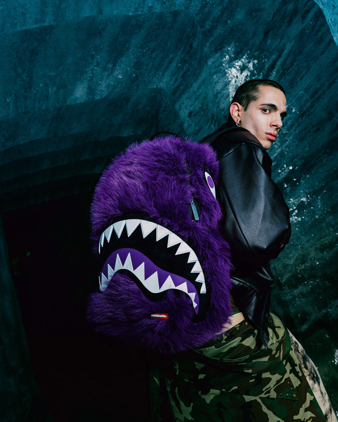 SPRAYGROUND FURZILLA SHARK (PURP) BACKPACK