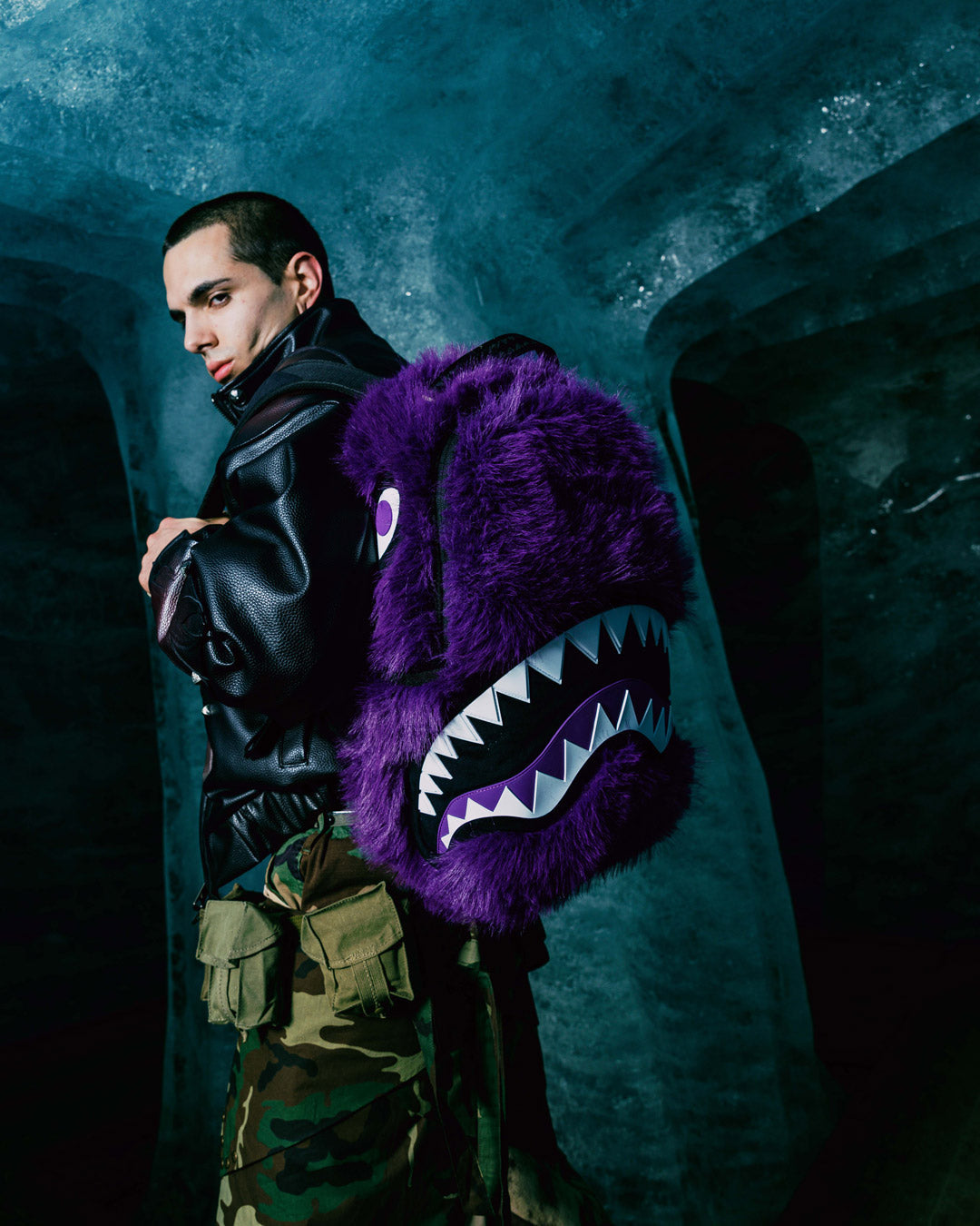 SPRAYGROUND FURZILLA SHARK (PURP) BACKPACK