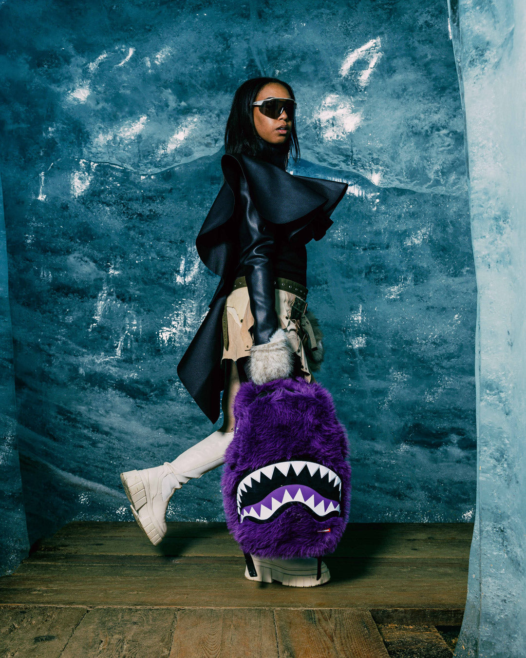 SPRAYGROUND FURZILLA SHARK (PURP) BACKPACK
