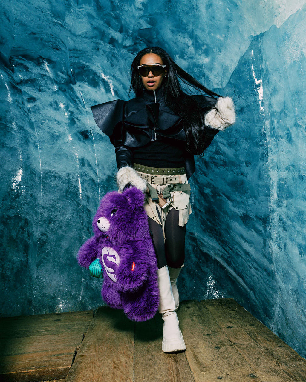 SPRAYGROUND FURZILLA SHARK (PURP) MONEYBEAR BACKPACK