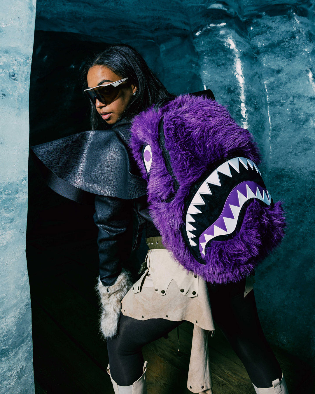 SPRAYGROUND FURZILLA SHARK (PURP) BACKPACK