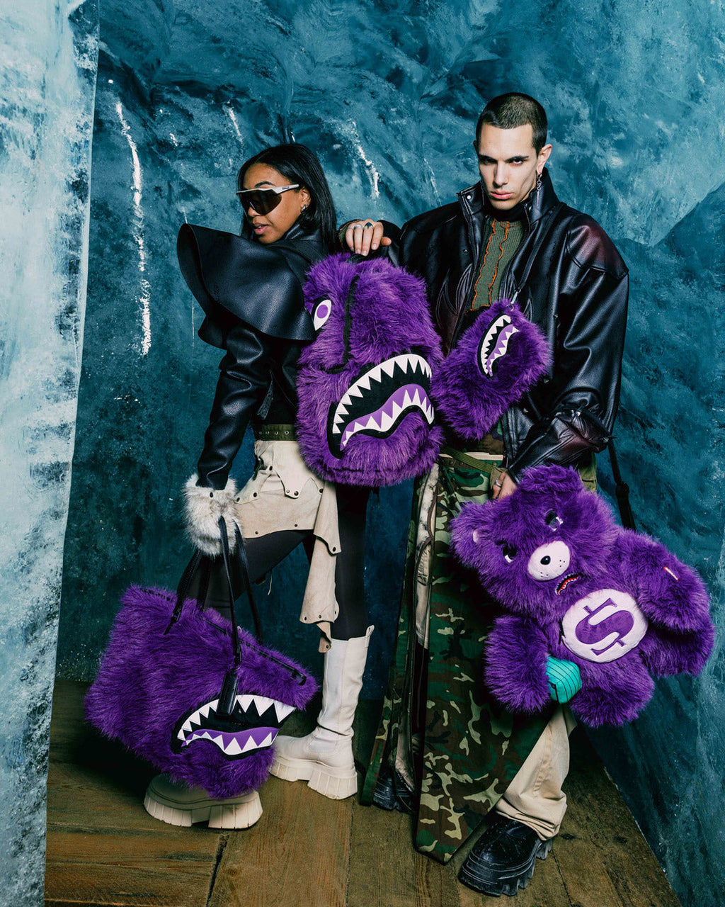 SPRAYGROUND FURZILLA SHARK (PURP) BACKPACK