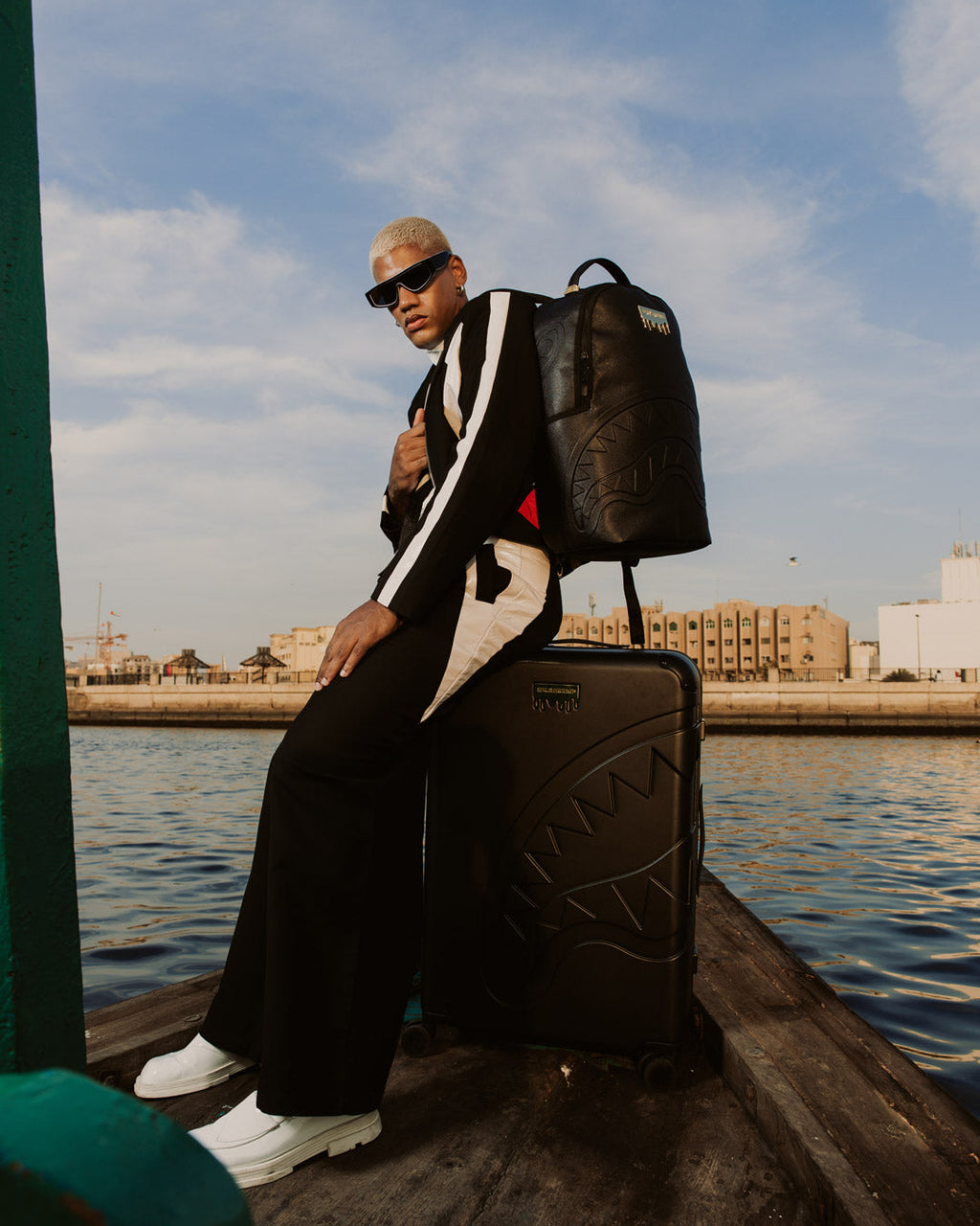 SPRAYGROUND GOLD BRICK DRIP BLACK BACKPACK