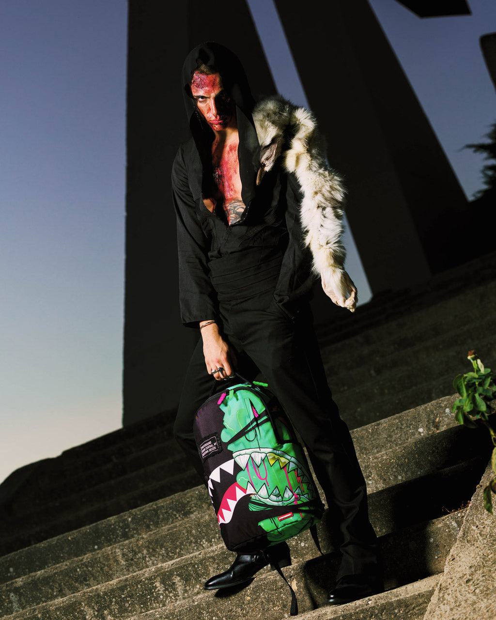 SPRAYGROUND ZOMBIE OOZE SHARK CENTRAL BACKPACK