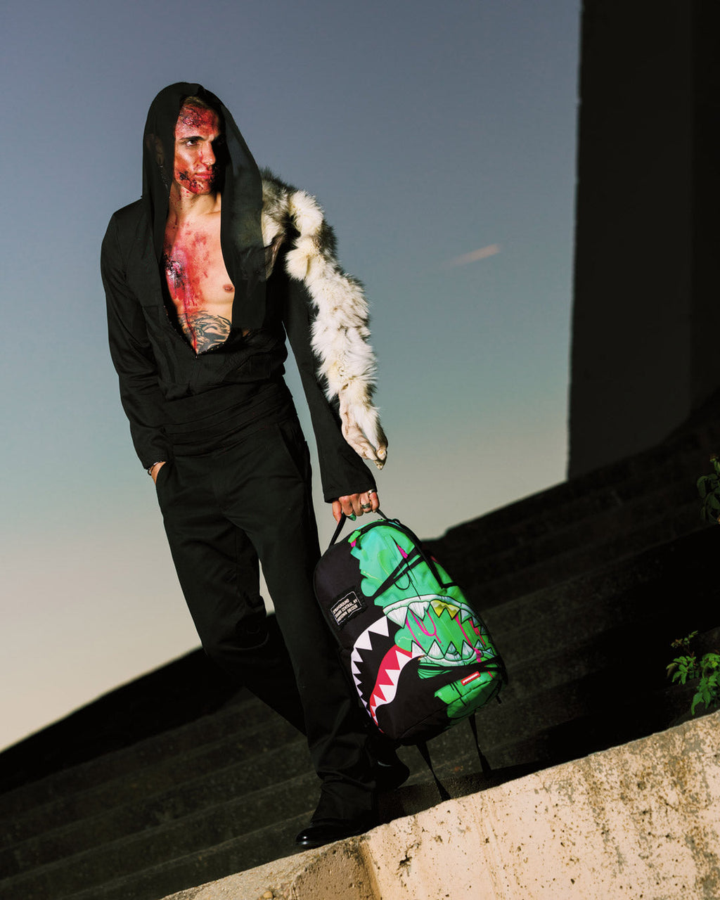 SPRAYGROUND ZOMBIE OOZE SHARK CENTRAL BACKPACK
