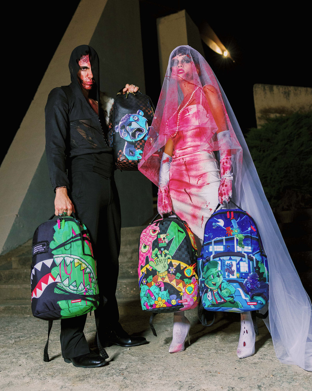 SPRAYGROUND ZOMBIE OOZE SHARK CENTRAL BACKPACK