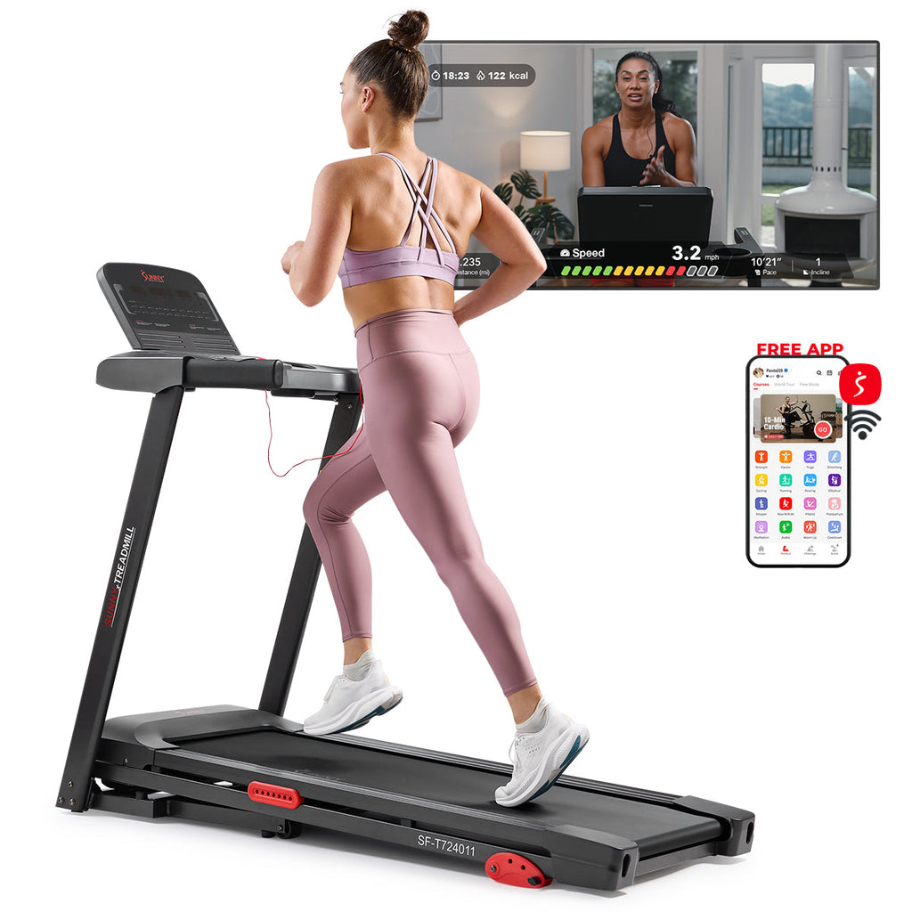 Sunny Health & Fitness Active 300 Smart Manual Incline Wi-Fi Treadmill