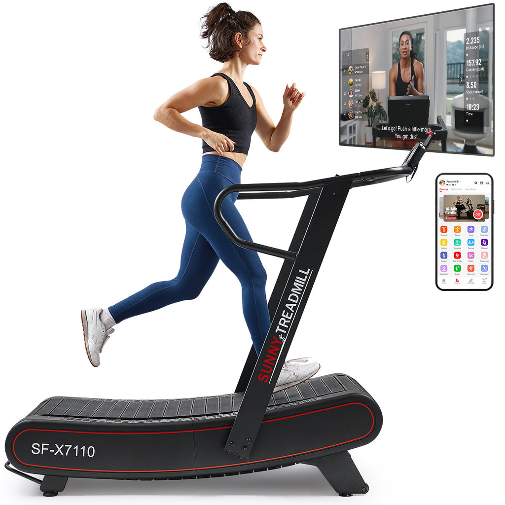 Sunny Health & Fitness Smart Ultra Manual Treadmill with 8 Levels Magnetic Resistance