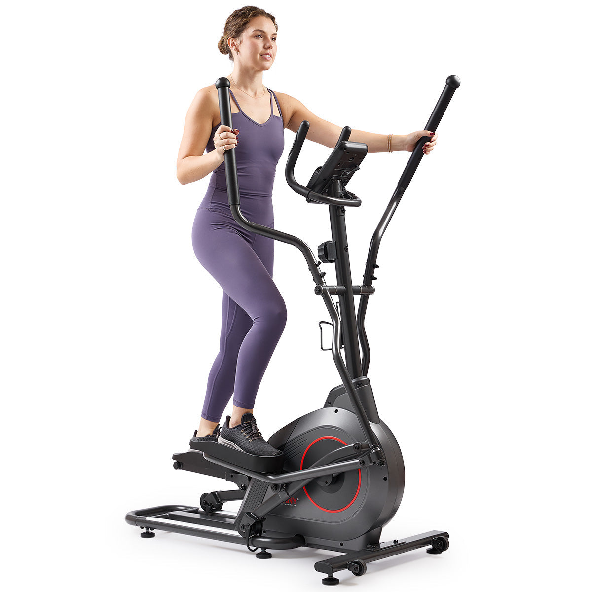 Sunny Health & Fitness Ultra Silent Smart Elliptical Exerciser with 16” Long Stride Training Machine