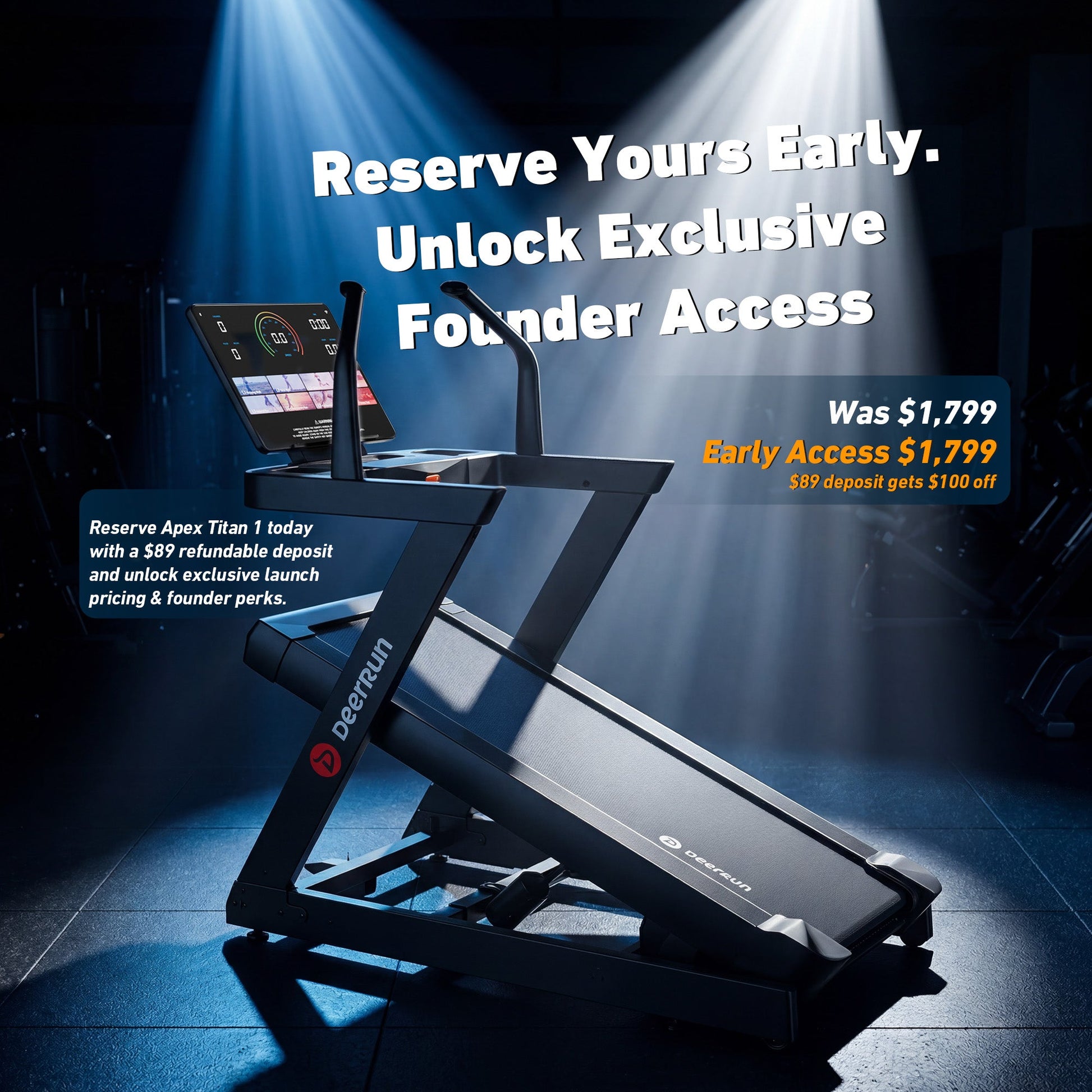DeerRun Apex Titan 1 -6% Decline to 48% Incline Real Terrain Training Treadmill