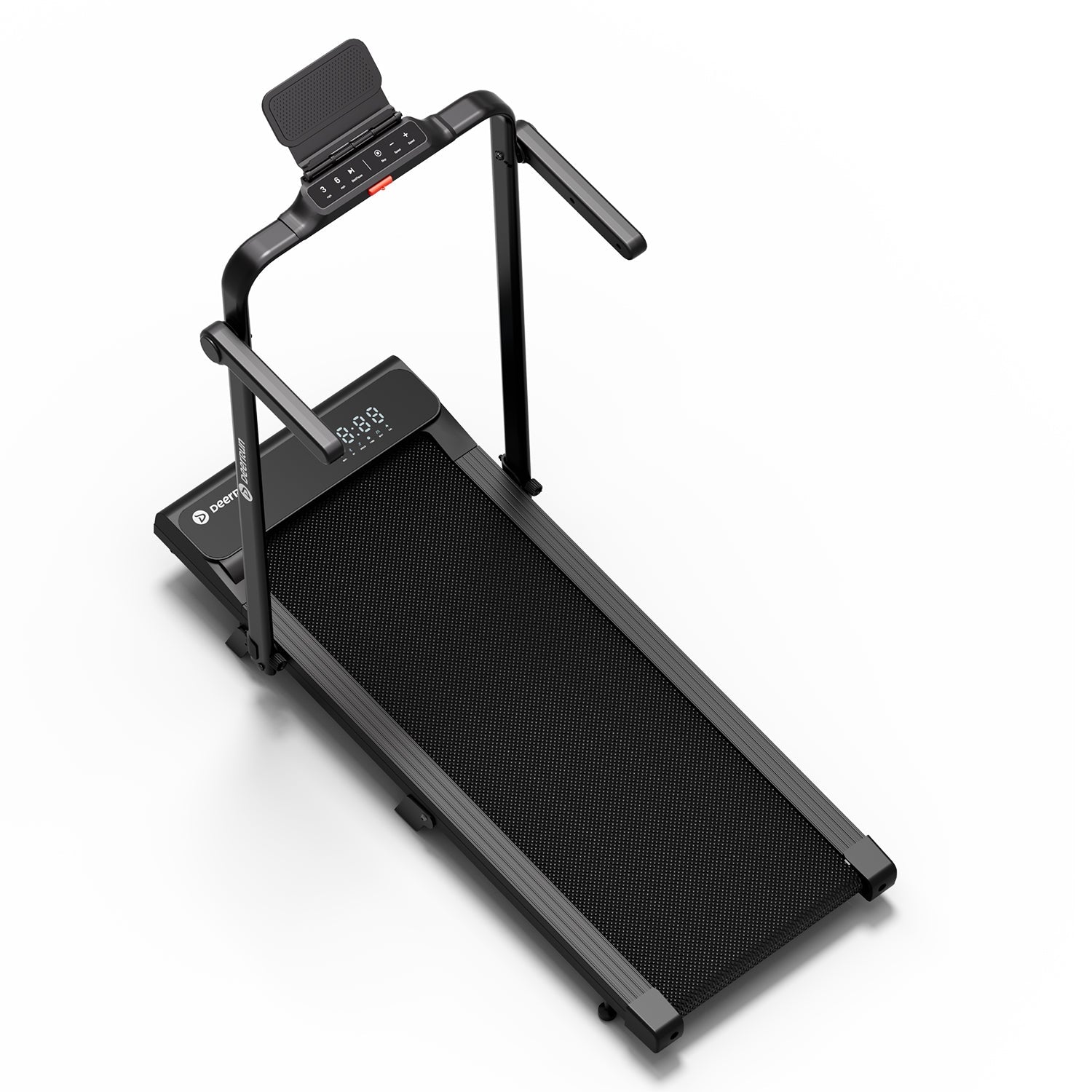 DeerRun A6 Plus Quiet 2-in-1 Foldable Treadmill for Home Walk, Run & Save Space -With 5% Incline, Handlebar & Full Display Screen