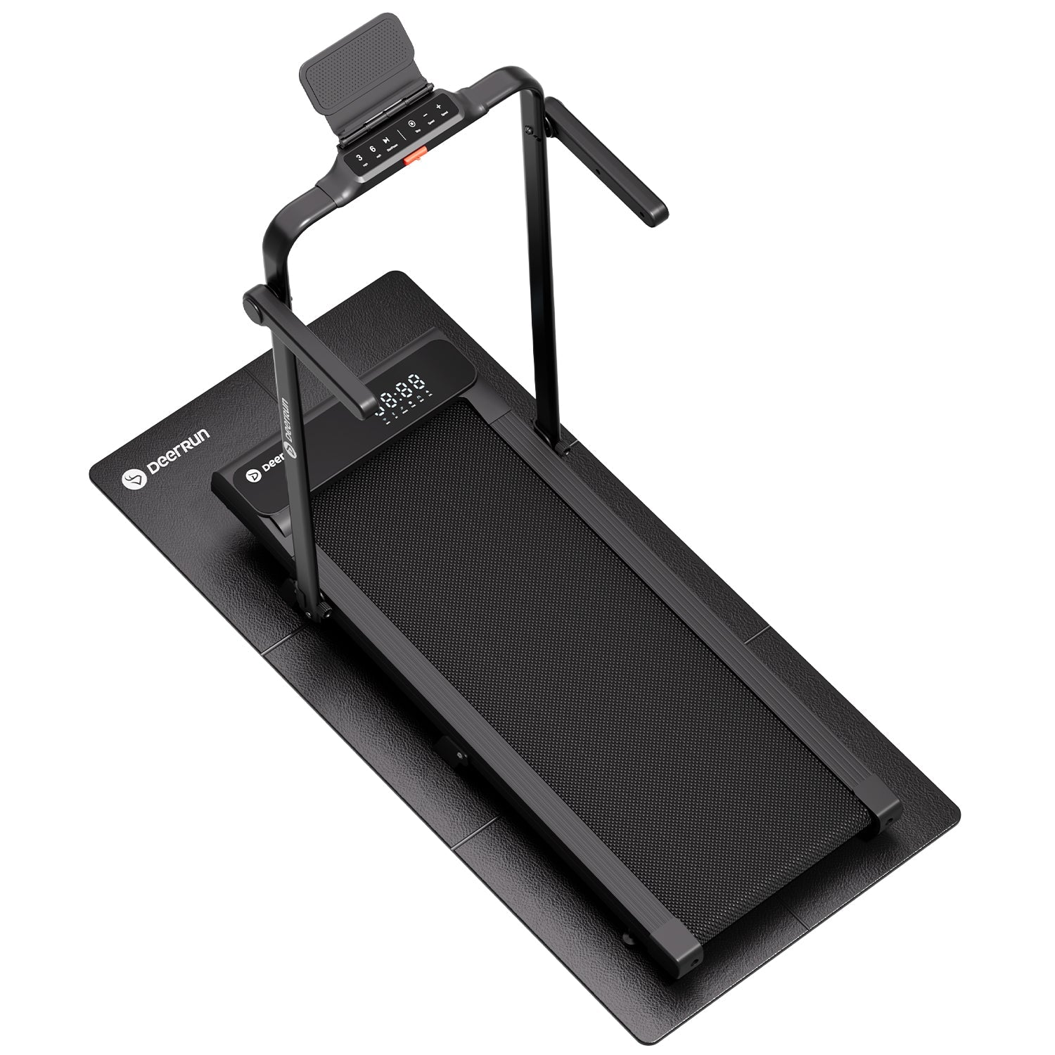 DeerRun A6 Plus Quiet 2-in-1 Foldable Treadmill for Home Walk, Run & Save Space -With 5% Incline, Handlebar & Full Display Screen