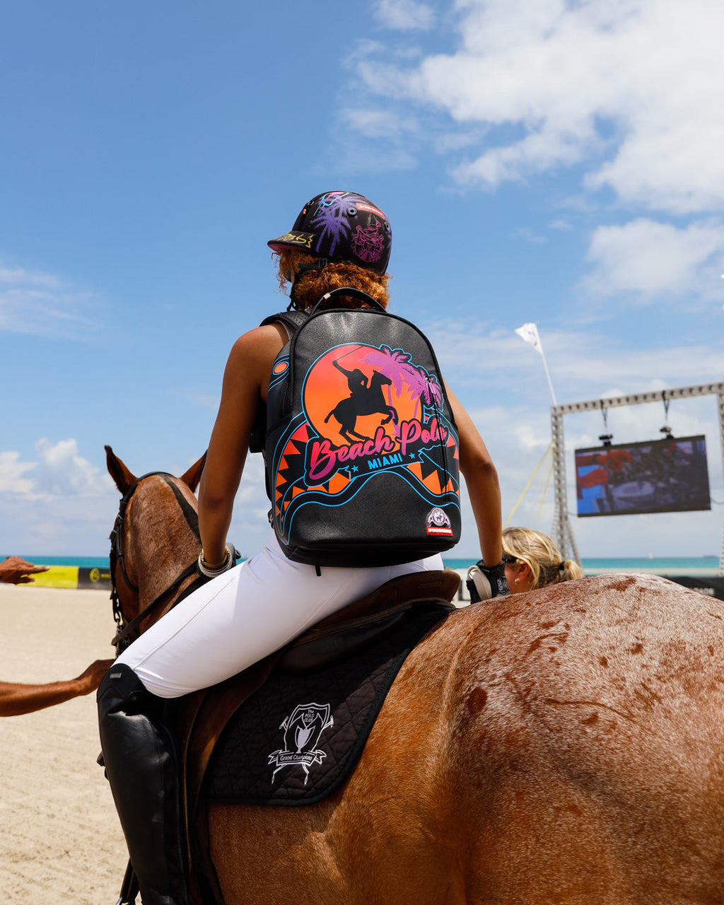 SPRAYGROUND MIAMI BEACH POLO COLLAB BACKPACK (DLXV-BLACK)