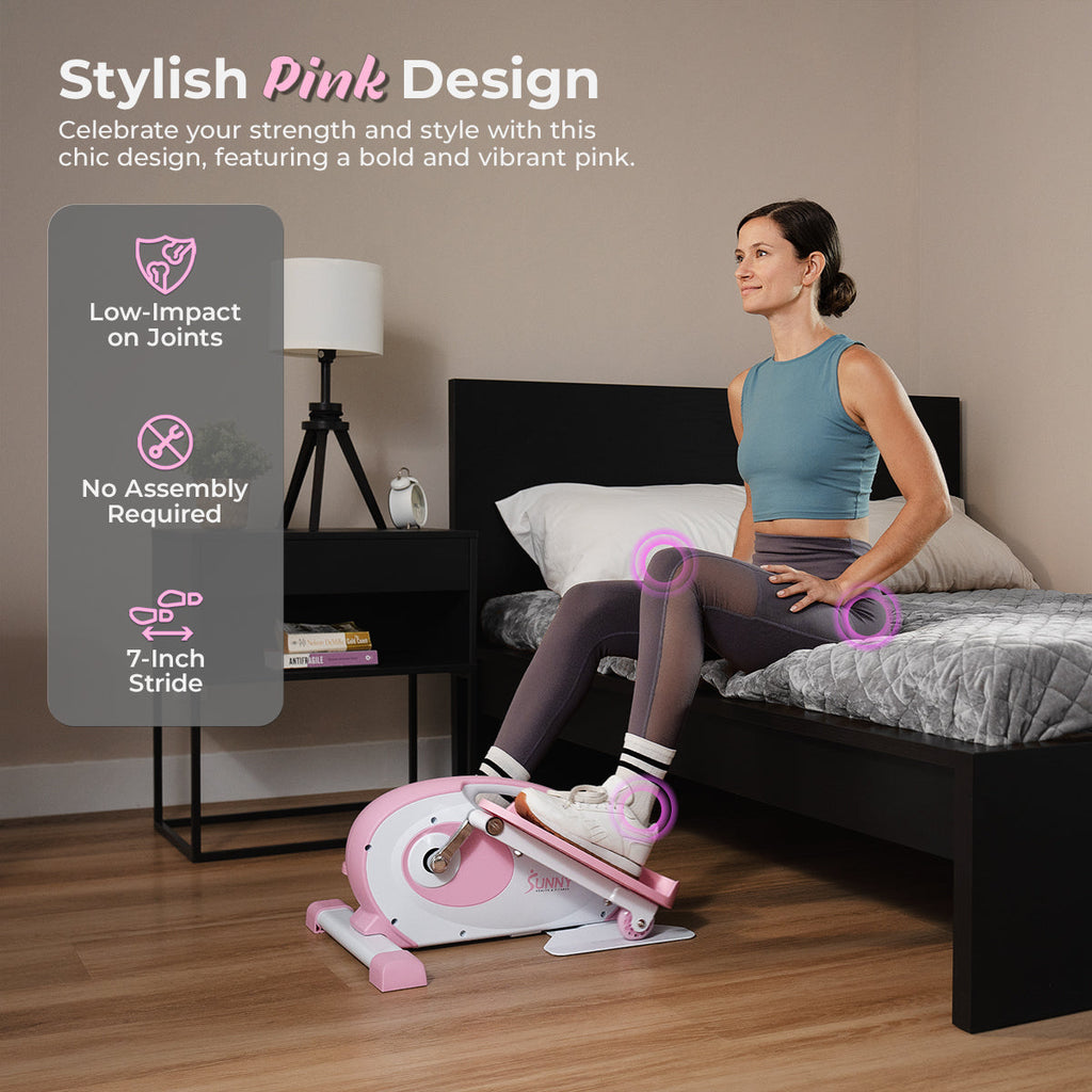 Sunny Health & Fitness Smart Under Desk Mini Elliptical Exercise Trainer