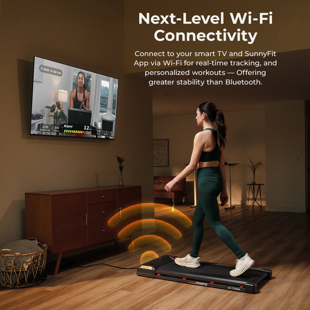 Sunny Health & Fitness Treadpad 100 Smart Wi-Fi Connected Treadmill