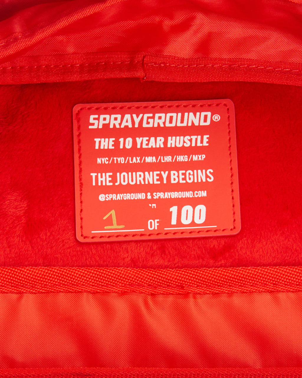 SPRAYGROUND THE 10 YEAR HUSTLE BACKPACK. MYSTERY BOX. NUMBERED 1 OF 100