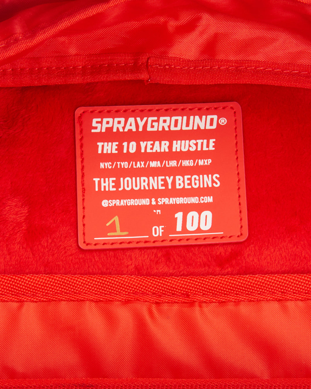 SPRAYGROUND THE 10 YEAR HUSTLE BACKPACK. MYSTERY BOX. NUMBERED 1 OF 100