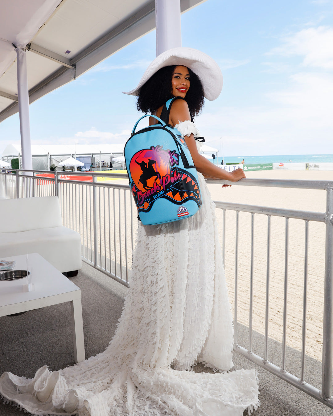 SPRAYGROUND MIAMI BEACH POLO COLLAB BACKPACK (DLXV-SKY)