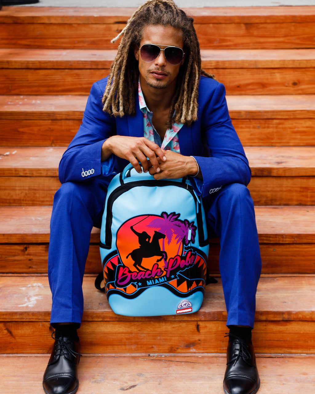 SPRAYGROUND MIAMI BEACH POLO COLLAB BACKPACK (DLXV-SKY)