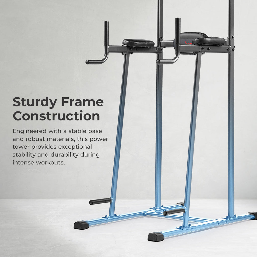 Sunny Health & Fitness Multi-Function Power Tower with Dip Station and Pull Up Bar