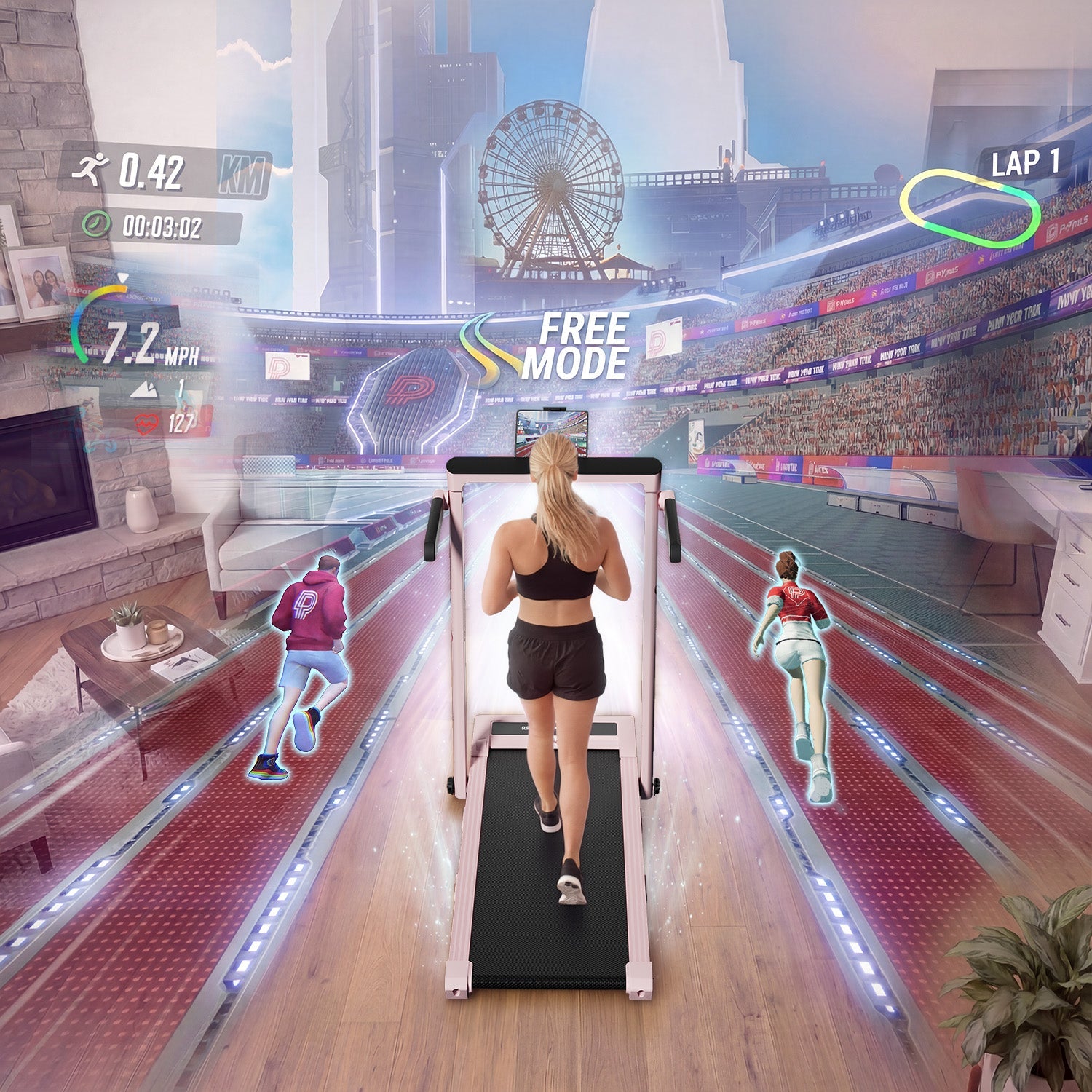 DeerRun Z10 Pro Rose Pink | 12% Auto Incline Treadmill