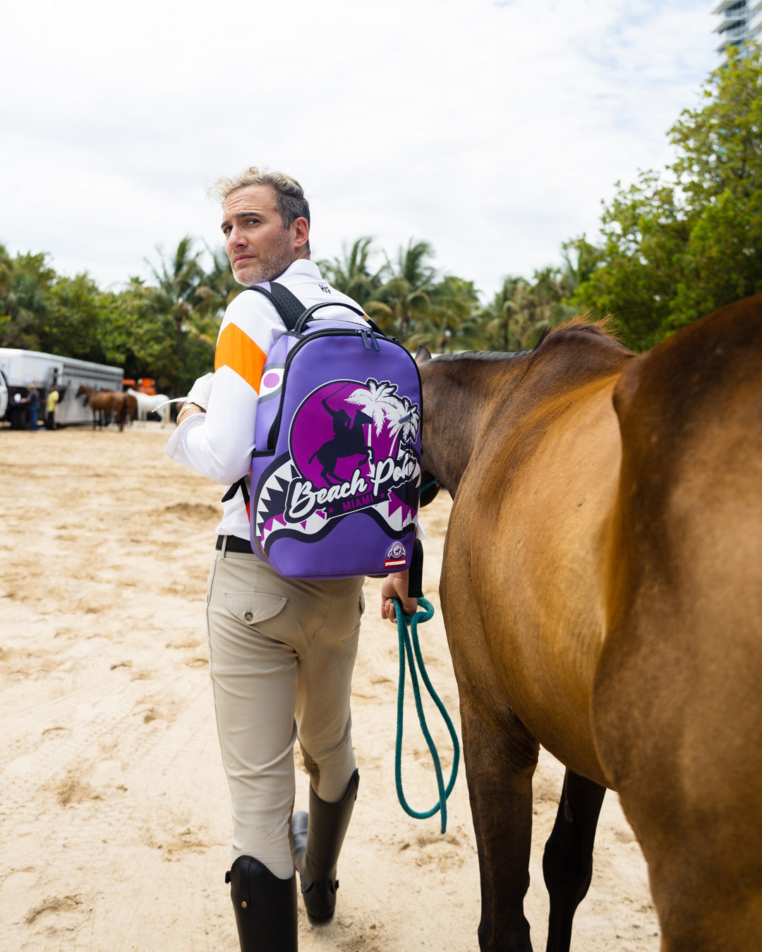 SPRAYGROUND MIAMI BEACH POLO COLLAB BACKPACK (DLXV-PURPLE)
