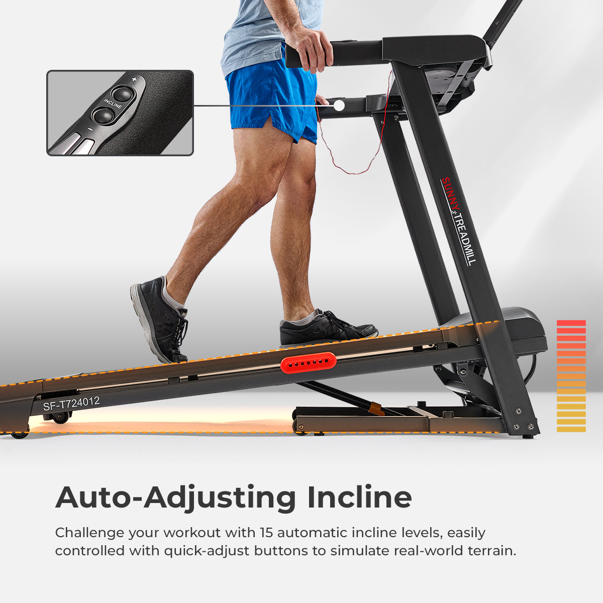 Sunny Health & Fitness Active 400 Smart Auto Incline Wi-Fi Treadmill