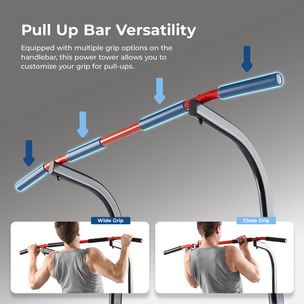 Sunny Health & Fitness Multi-Function Power Tower with Dip Station and Pull Up Bar