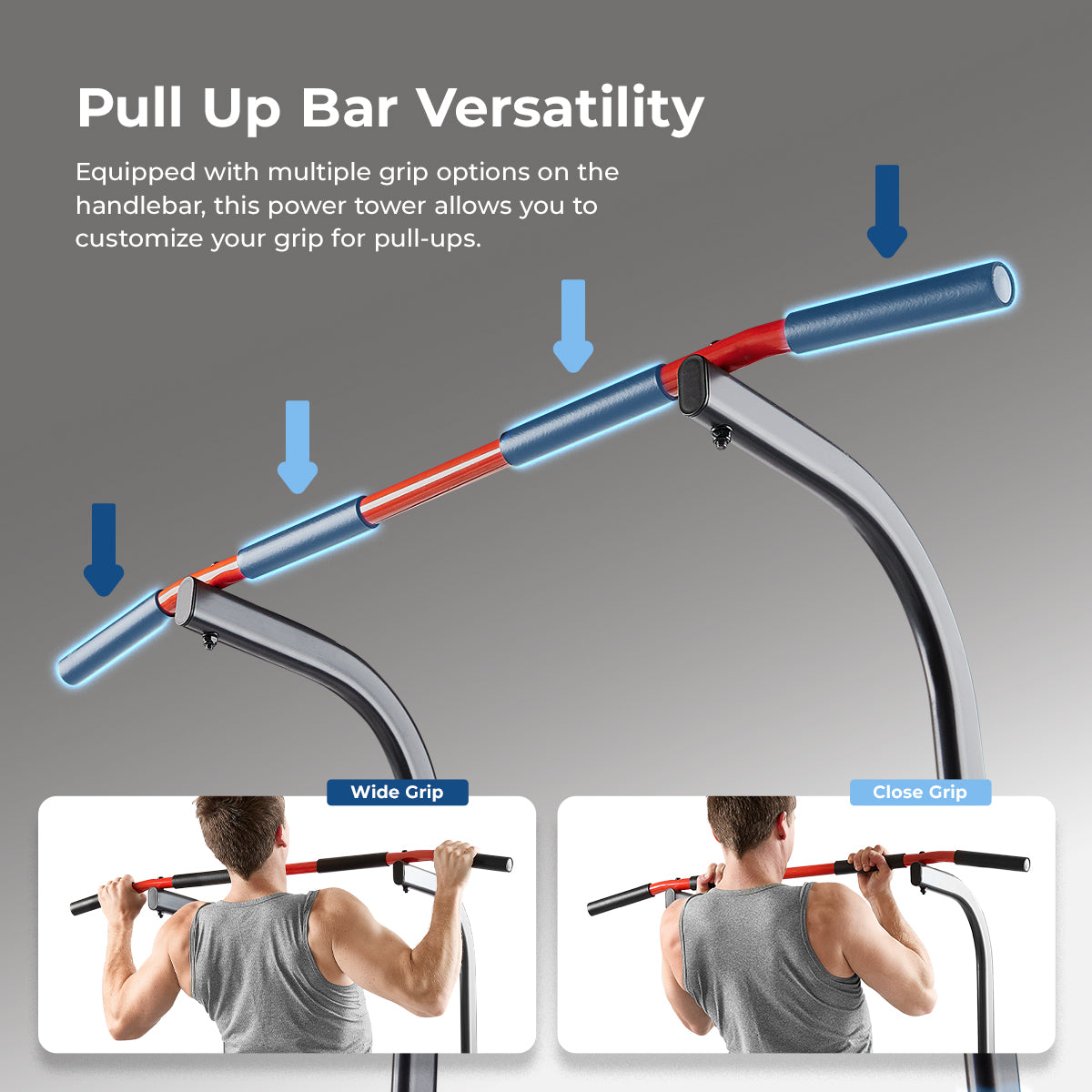 Sunny Health & Fitness Multi-Function Power Tower with Dip Station and Pull Up Bar