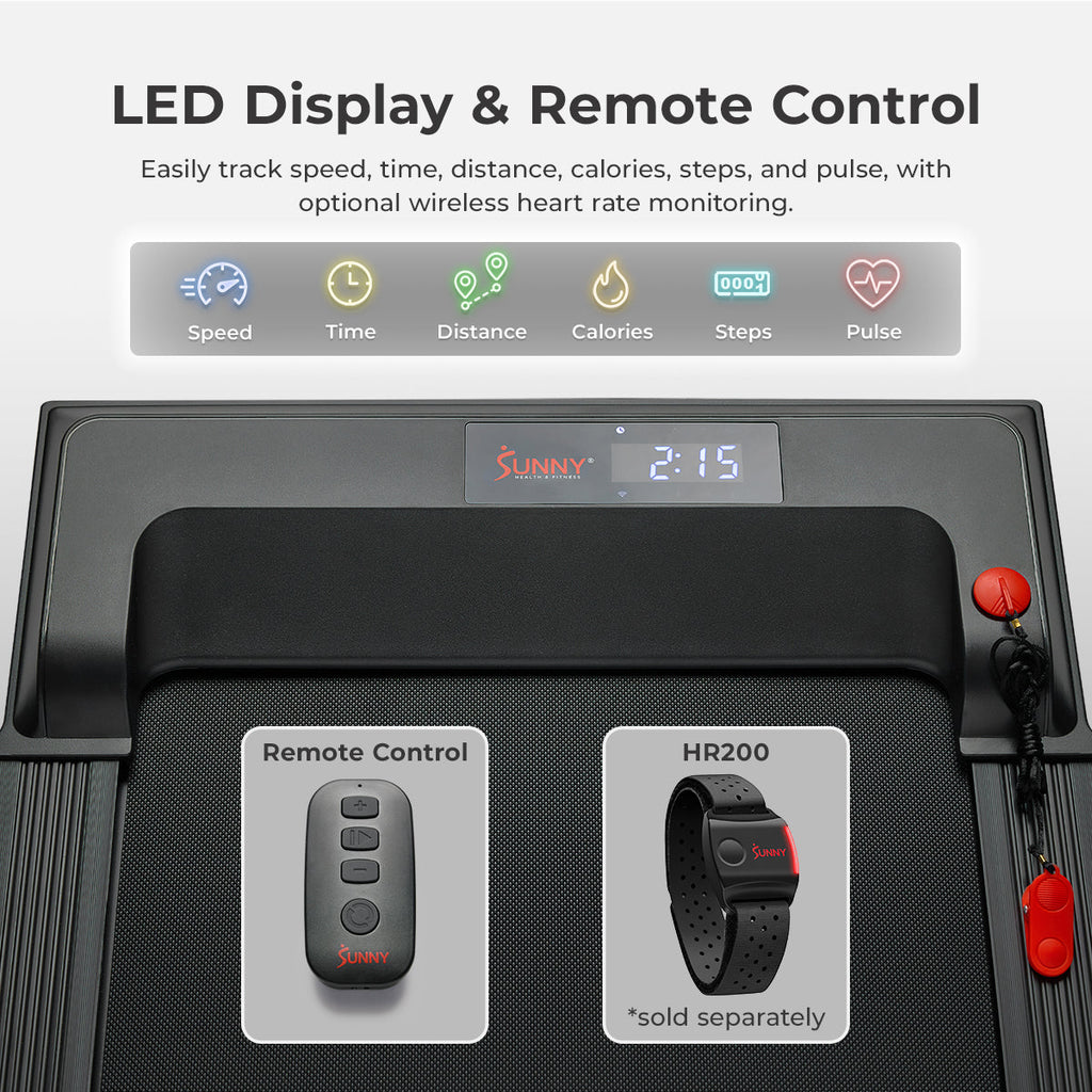 Sunny Health & Fitness Treadpad 100 Smart Wi-Fi Connected Treadmill