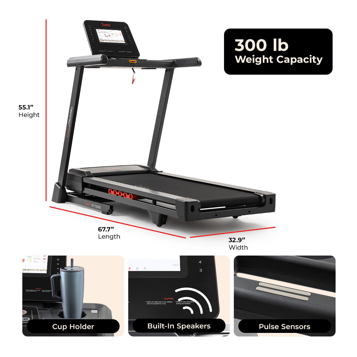 Sunny Health & Fitness Ultra T10 Smart Treadmill