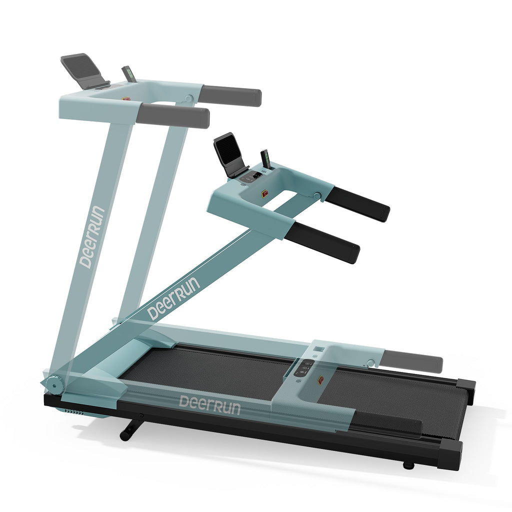 DeerRun All-New 2026 A1 Pro Move+ 6% Incline Foldable Treadmill——Upgraded Chip & NFC Support | 350 lbs, 10 mph Mint Green