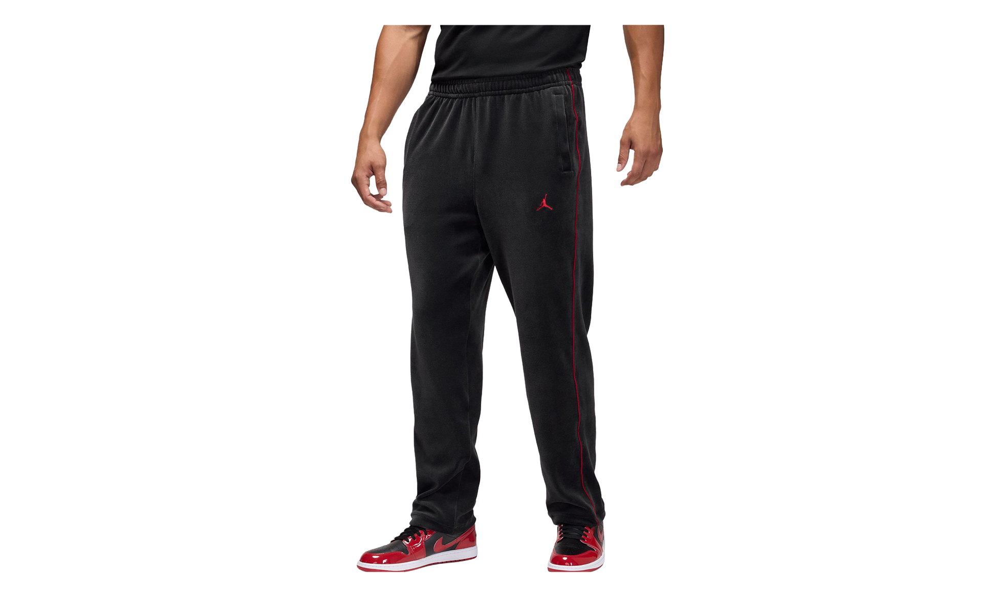 Jordan Brooklyn Velour Track Trousers "Black / Gym Red" HV1872 010