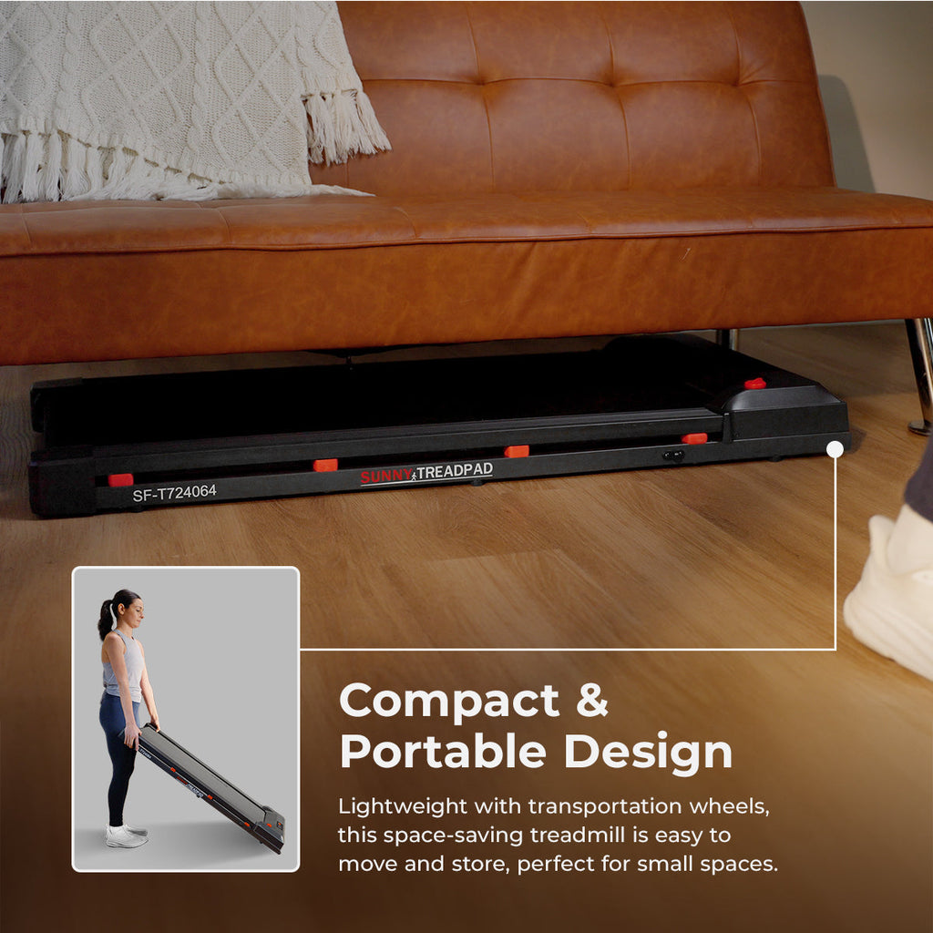 Sunny Health & Fitness Treadpad 100 Smart Wi-Fi Connected Treadmill