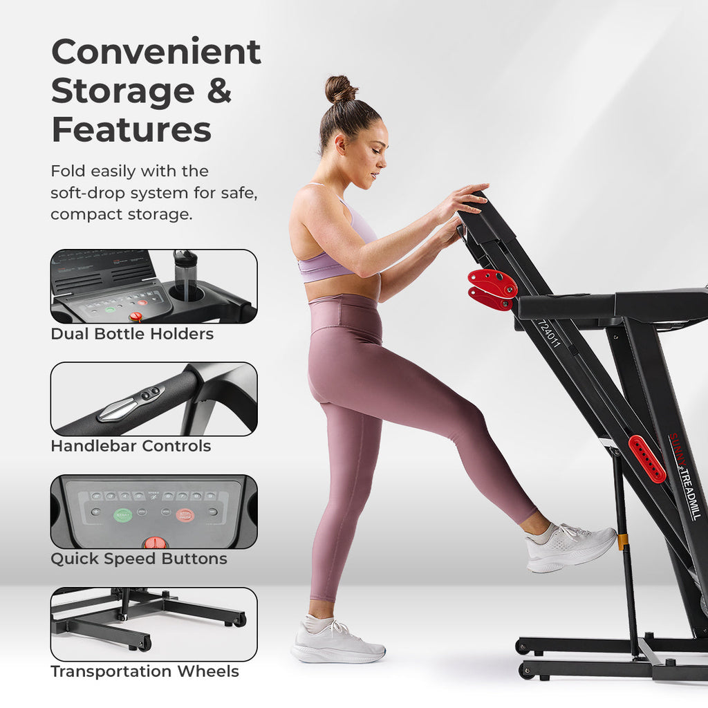 Sunny Health & Fitness Active 300 Smart Manual Incline Wi-Fi Treadmill