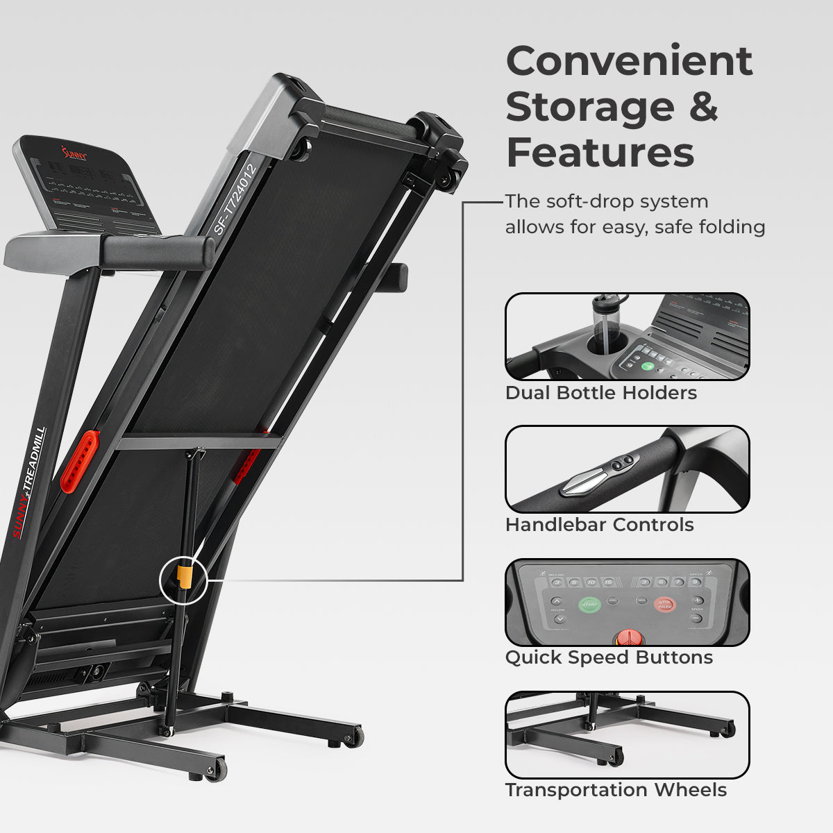 Sunny Health & Fitness Active 400 Smart Auto Incline Wi-Fi Treadmill