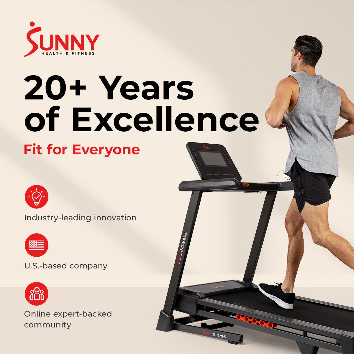 Sunny Health & Fitness Ultra T10 Smart Treadmill