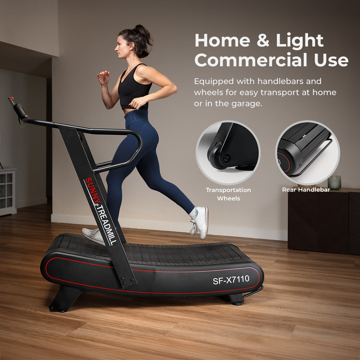 Sunny Health & Fitness Smart Ultra Manual Treadmill with 8 Levels Magnetic Resistance