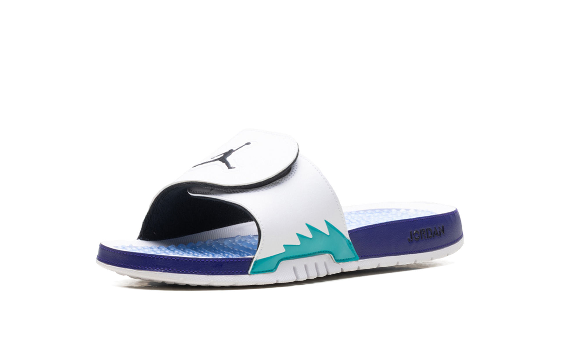 Jordan Hydro 5 Retro Slide "White New Emerald Grape Ice Black" 555501 103