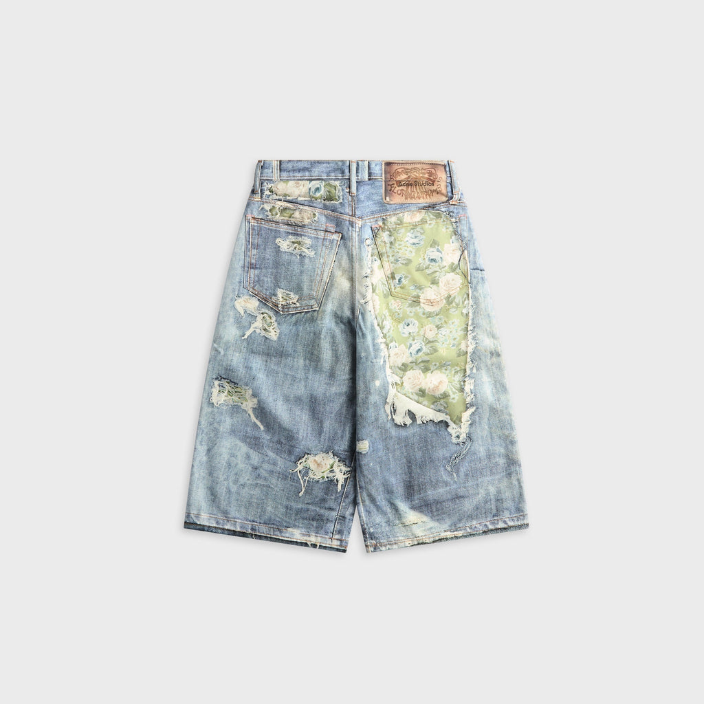 Acne Studios Trompe-l’œil Denim Short - Blue / Green